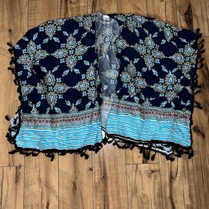 blue patterned kimono